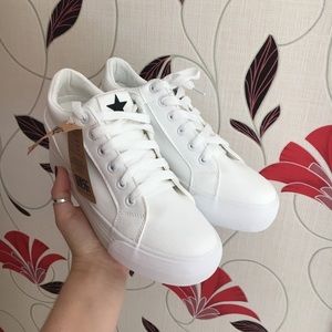 NWT White Platform Sneakers
